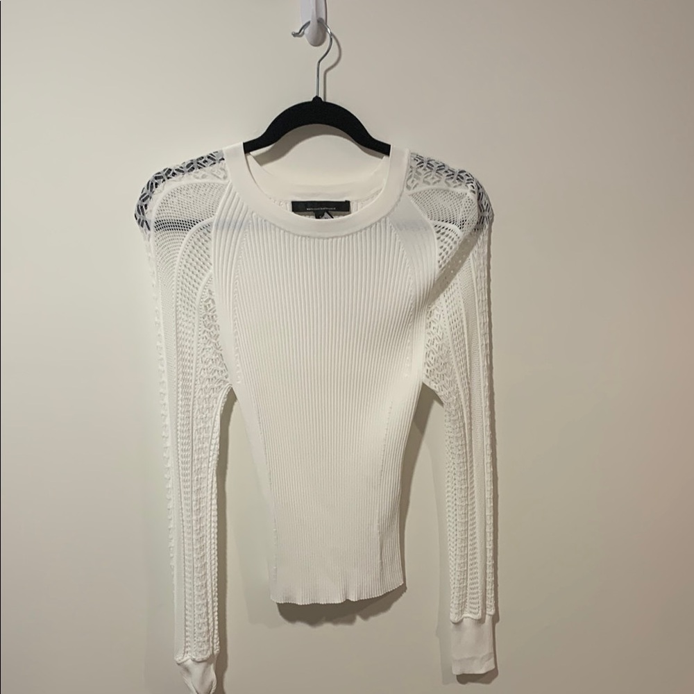 White House Black Market Fitted White Blouse